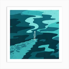 Man In The Water 2 Art Print