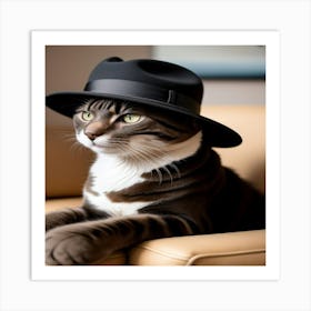 Cat In A Hat Art Print