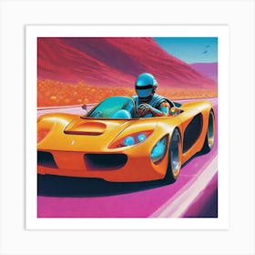 Orange Sports Car Art Print