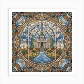 A wonderful artistic painting on stained glass 8 Art Print