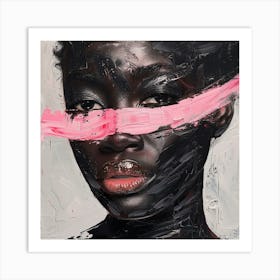 'Black Girl With Pink Tape' Affiche