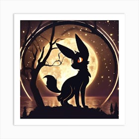 Wolf In The Moonlight 1 Art Print