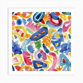 Abstract Watercolor Pattern 3 Art Print