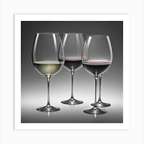 Illustrative Albedo Grey Wine Glasses Art 3 Art Print