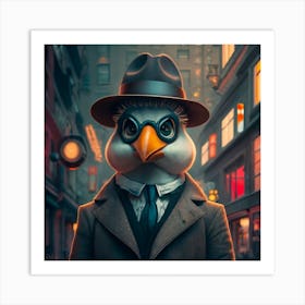 Detective Pato 4k Art Print