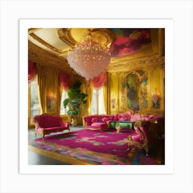 Futuristic Beautiful French Mansion Interior Sitti (20) Art Print