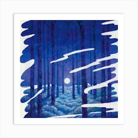 Moonlight In The Woods Art Print