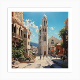 Summer street Art Print