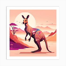 Kangaroo Abstract Art Print