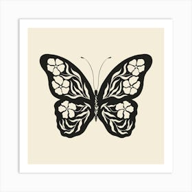 Folk Art Butterfly 01 - Ink Art Print