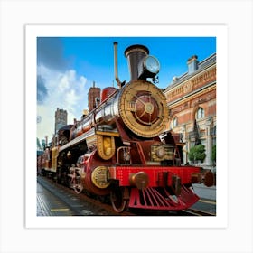 Firefly Intricate Steampunk Locomotive At Victorian London Station 94578 (2) Art Print