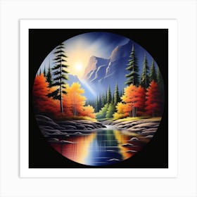 Yosemite Landscape Painting Art Print