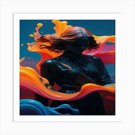 Girl In The Water Art Print