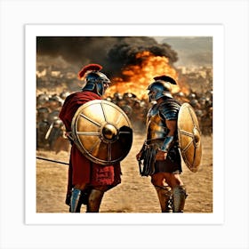 Two Spartan Warriors Art Print