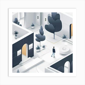 A Isometric Scene Minimal Illustration 1718805452 3 Art Print