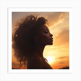 Portrait Of African American Woman At Sunset Art Print