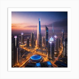 Dubai Skyline 1 Art Print