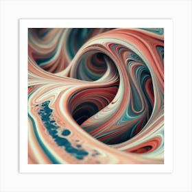 Close-up of colorful wave of tangled paint abstract art 1 Art Print