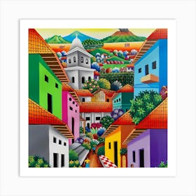 Colorful Village Art Print