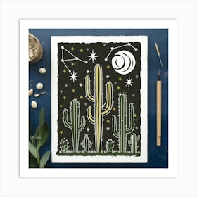 Cactus Night 1 Art Print