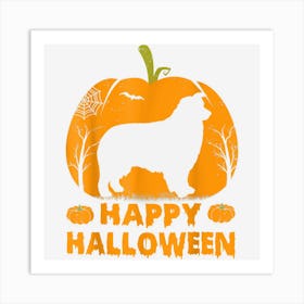 Happy Halloween German Shepherd Pumpkin Dog Boys Women Kids Art Print