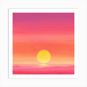 Sunset Over The Sea 3 Art Print