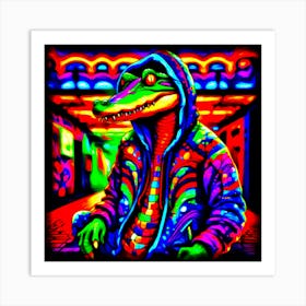 Psychedelic Croc Art Print