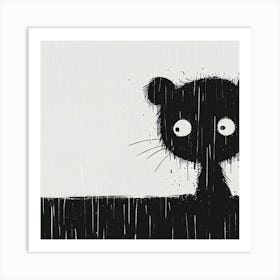 Cat In The Rain Art Print