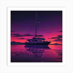 Sunset Sailboat 16 Art Print