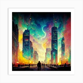 Futuristic Cityscape Art Print