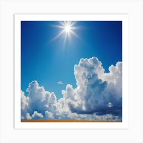 Blue Sky With Clouds 2 Art Print