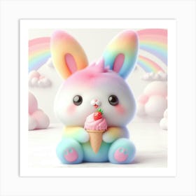 Rainbow Bunny 2 Art Print