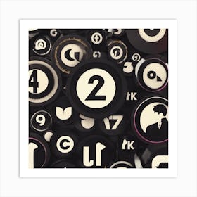 Black And White Buttons Art Print