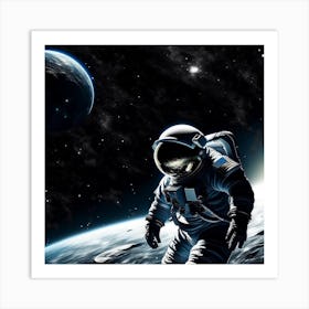 Astronaut In Space Art Print