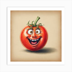 Tomato Cartoon Illustration Art Print