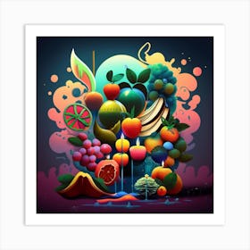 Fruit Splatter Art Print