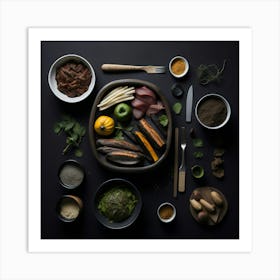 Barbecue Props Knolling Layout (121) 1 Art Print