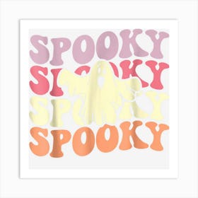 Retro Groovy Spooky Ghost Boo Halloween Costume Scary Art Print