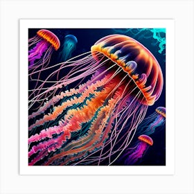 Jellyfish In The Sea Art Print