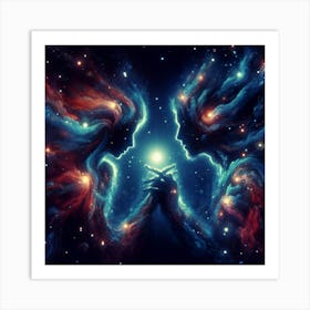 Two Lovers In Space Art Print