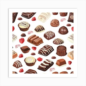 Sweets And Chocolates Seamless Pattern 3 Art Print