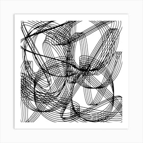 Abstract Black And White Drawing 2 Art Print