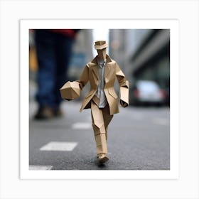 Origami Urban Man 1 Art Print