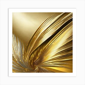 Abstract Gold Leaf Art Print