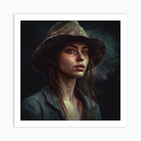 Girl In The Hat Art Print