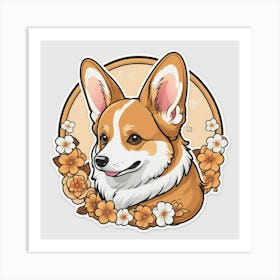 Corgi dog 1 Art Print