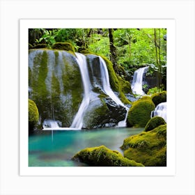 Waterfall In The Jungle Art Print