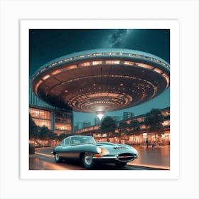 Jaguar Ufo Spaceship Art Print