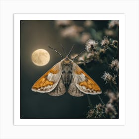 Moonlight Moth 1 Art Print