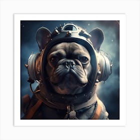 Frenchie In Space Art By Csaba Fikker 011 Art Print